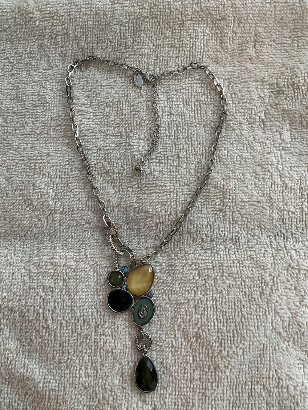 Retired is Sophia Azure Asymmetrical Multi-stone drop necklace
